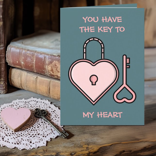 Cartes Pour Fêtes Annuelles Vous avez la clé de mon coeur Valentine (Créateur téléchargé)