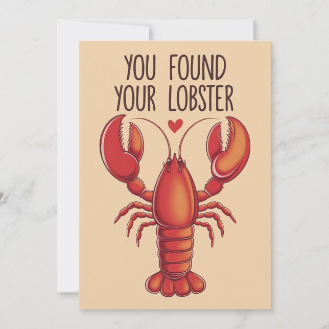 Cartes Pour Fêtes Annuelles Vous Avez Trouvé Votre Homard Drôle Mariage Mariag (Devant)