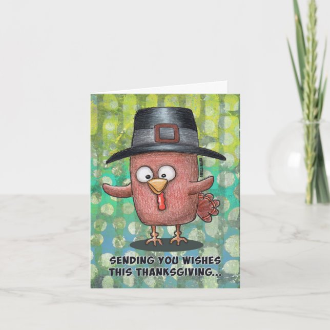 Cartes Pour Fêtes Annuelles Vous envoyer des voeux d'action de grâces... Mange (Devant)