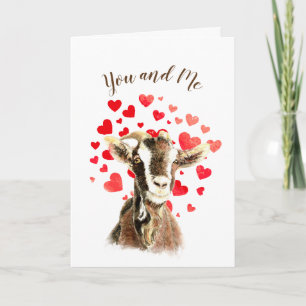 Cartes Pour Fêtes Annuelles Vous et moi chèvre ensemble drôle Valentine Romant