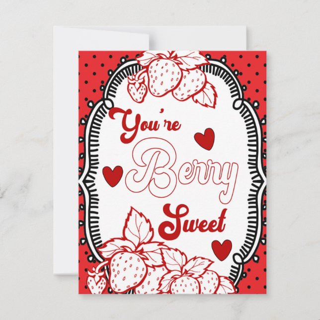 Cartes Pour Fêtes Annuelles Vous êtes Berry Sweet, Fraise, Merci (Devant)