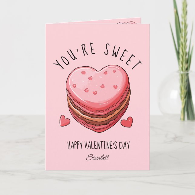 Cartes Pour Fêtes Annuelles Vous êtes doux Joyuse Saint-Valentin Macarons Bisc (Devant)