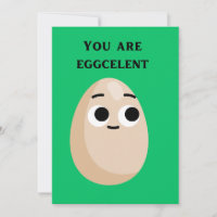 Vous êtes eggcelcelcelct drôle Egg card, food puns