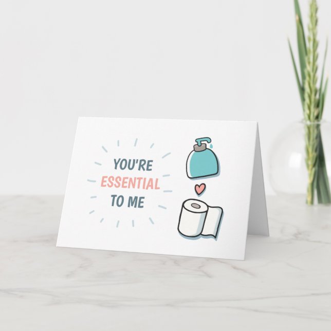 Cartes Pour Fêtes Annuelles Vous êtes essentiel pour moi Distances sociales Va (Devant)