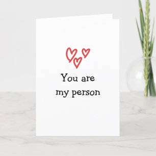 Cartes Pour Fêtes Annuelles vous êtes ma personne anniversaire/coeur d'amour v
