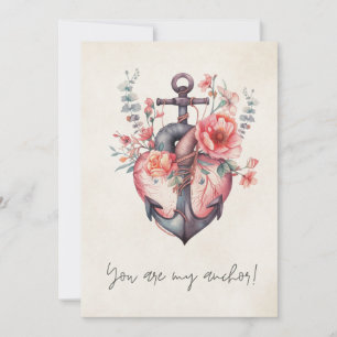 Cartes Pour Fêtes Annuelles Vous êtes mon Ancre Bonne Saint Valentin