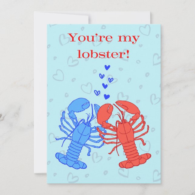 Cartes Pour Fêtes Annuelles Vous êtes mon anniversaire éditable au homard (Devant)