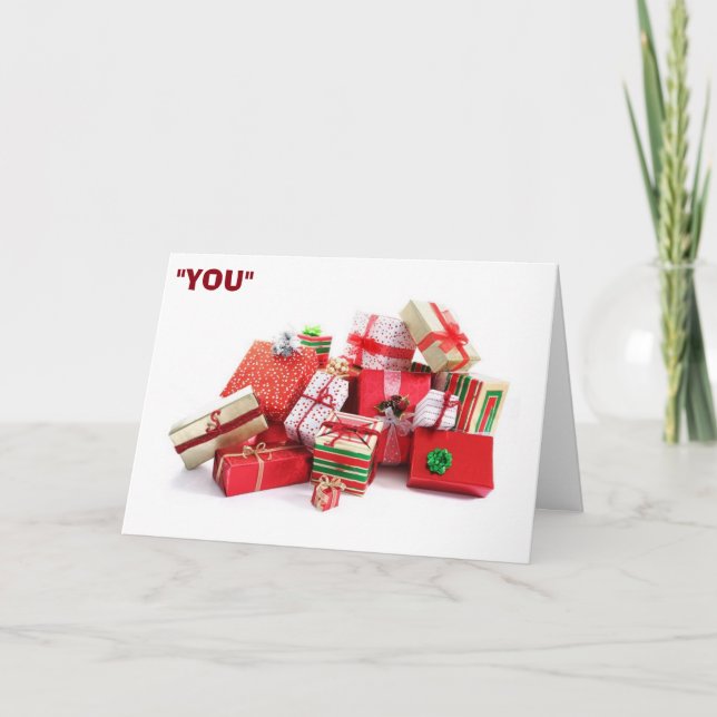 CARTES POUR FÊTES ANNUELLES VOUS ÊTES "MON CADEAU SPÉCIAL DE NOËL" (Devant)