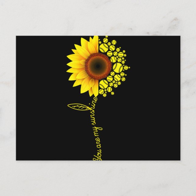Cartes Pour Fêtes Annuelles Vous Êtes Mon Sunshine Sunflower Softball (Devant)