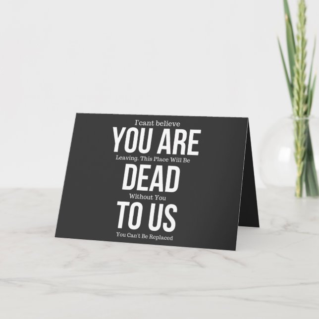 Cartes Pour Fêtes Annuelles vous êtes mort pour nous (Devant)