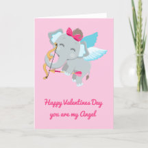 Vous êtes My Angel Cute Elephant Saint Valentin