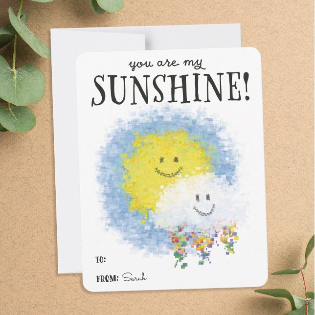 Cartes Pour Fêtes Annuelles Vous êtes My Sunshine Valentine Cloud avec Rainbow (Créateur téléchargé)