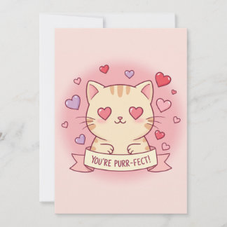 Cartes Pour Fêtes Annuelles Vous êtes Purr-fait ! Adorable Chat de la Saint-Va