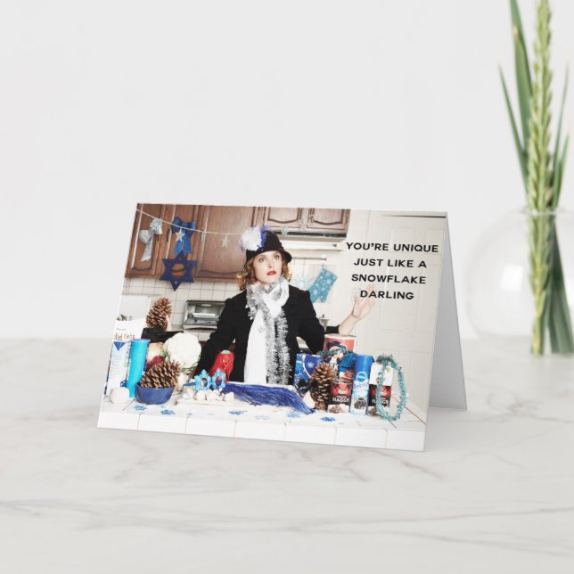 Cartes Pour Fêtes Annuelles "Vous êtes unique, comme une Darling Snowflake" (Devant)