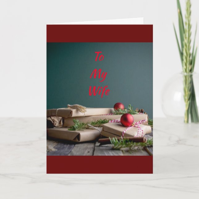 CARTES POUR FÊTES ANNUELLES VOUS FAITES DES VACANCES JOYEUX/BRIGHT "WIFE" CART (Devant)