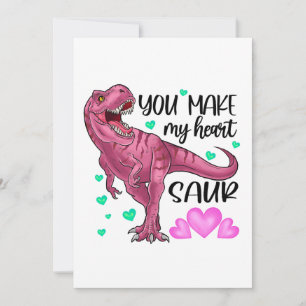 Cartes Pour Fêtes Annuelles Vous faites mon coeur Saur Dinosaur Saint Valentin