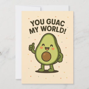 Cartes Pour Fêtes Annuelles Vous Guac Mon Monde. Mignon Pun de la Saint-Valent