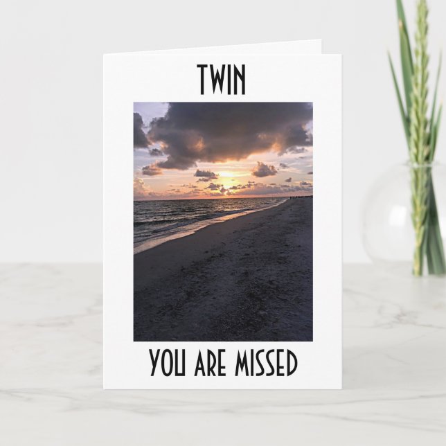 CARTES POUR FÊTES ANNUELLES VOUS MANQUEZ "TWIN" À NOËL ET TOUTE L'ANNÉE (Devant)