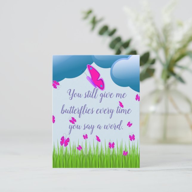 Cartes Pour Fêtes Annuelles Vous me donnez toujours des citations de papillons (Debout devant)