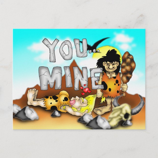 Cartes Pour Fêtes Annuelles VOUS MINE - Drôle préhistorique Caveman Valentine (Devant)