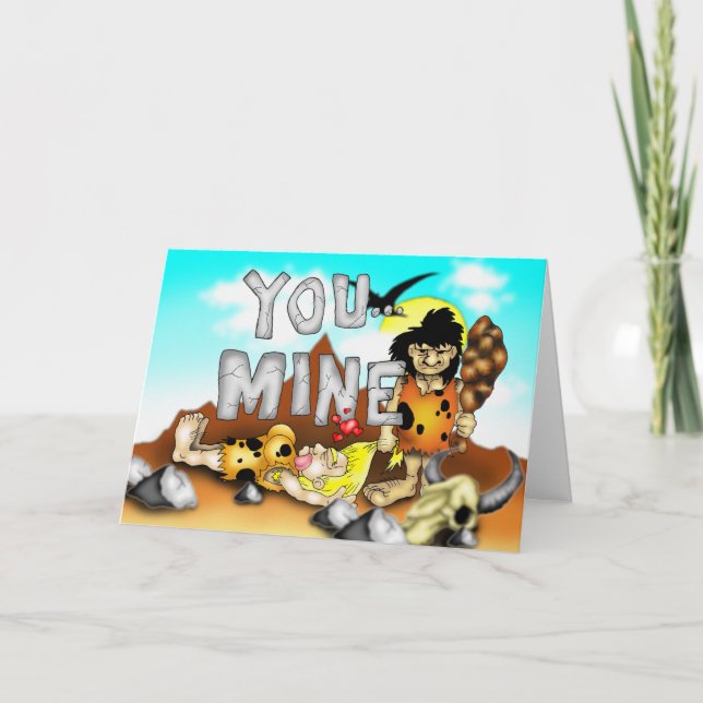 Cartes Pour Fêtes Annuelles VOUS MINE - Drôle préhistorique Caveman Valentine (Devant)