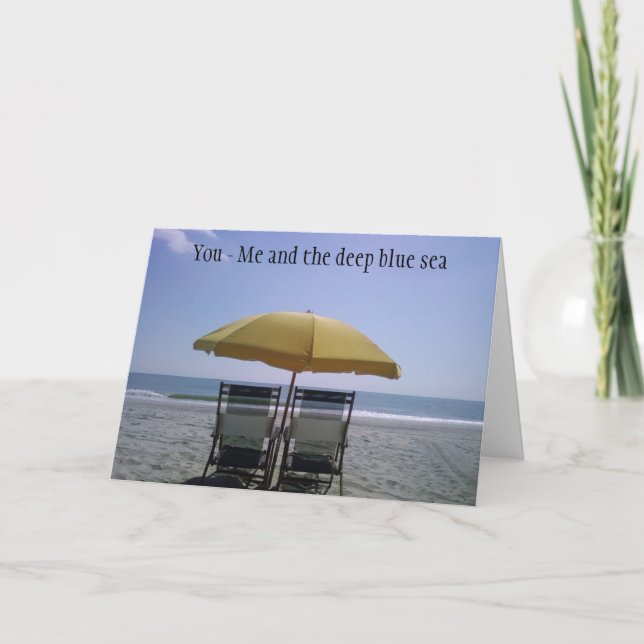 CARTES POUR FÊTES ANNUELLES VOUS-MOI ET LA MER BLEUE PROFONDE (Devant)