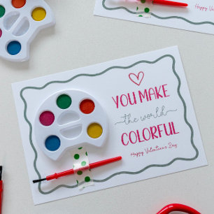 Cartes Pour Fêtes Annuelles Vous rendez le monde coloré Saint-Valentin Enfant 