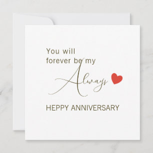Cartes Pour Fêtes Annuelles Vous Serez À Jamais Mon Toujours – Amour Romantiqu