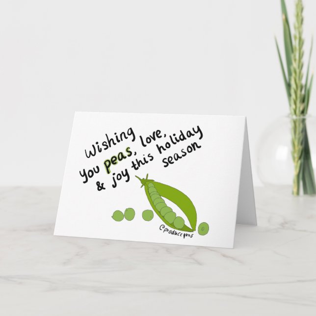 Cartes Pour Fêtes Annuelles Vous souhaitant des pois, l'amour, et la joie ! (Devant)
