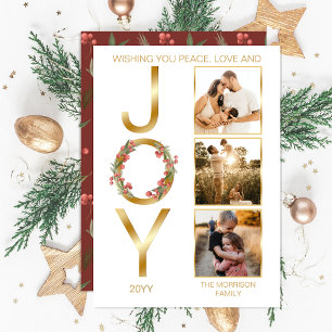 Cartes Pour Fêtes Annuelles Vous souhaitant Paix Amour et Joie 3 Photo Noël