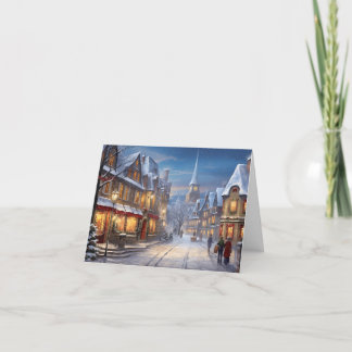 Cartes Pour Fêtes Annuelles Voyage à travers l'Enchantant ville Vintage