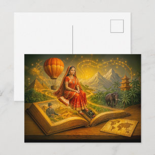 Cartes Pour Fêtes Annuelles Voyage autour du monde issu d'un livre de voyage c