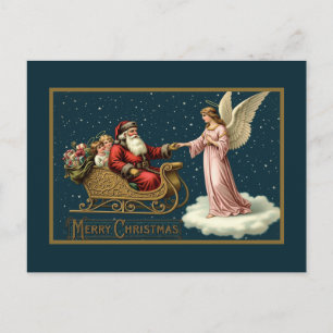 Cartes Pour Fêtes Annuelles Voyage Céleste de Noël Vintage