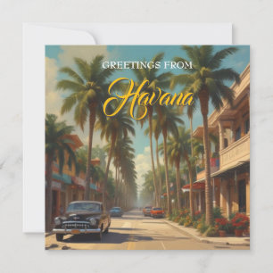 Cartes Pour Fêtes Annuelles Voyage Cuba vintage - Salutations de La Havane