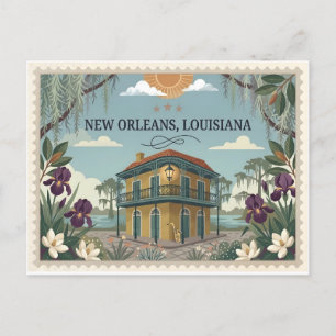 Cartes Pour Fêtes Annuelles Voyage dans la Nouvelle-Orléans vintage en Louisia