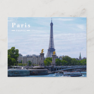 Cartes Pour Fêtes Annuelles Voyage Paris France Tour Eiffel et Seine