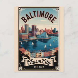 Cartes Pour Fêtes Annuelles Voyage Rétro à Baltimore Maryland