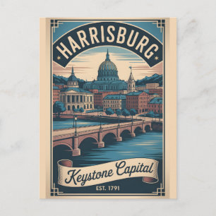 Cartes Pour Fêtes Annuelles Voyage Rétro à Harrisburg Pennsylvanie