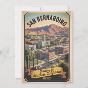 Cartes Pour Fêtes Annuelles Voyage Rétro à San Bernardino Californie