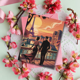 Cartes Pour Fêtes Annuelles Voyage Rétro Paris Tour Eiffel Joyeux Anniversaire