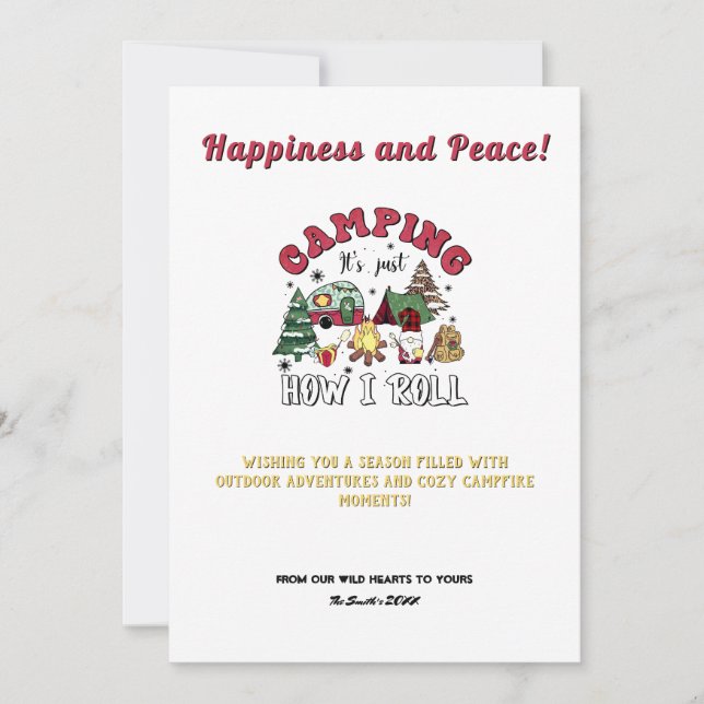 Cartes Pour Fêtes Annuelles Voyages de Noël Camper Trailer Outdoor Adventure (Devant)