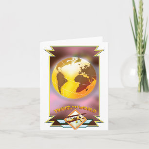 Cartes Pour Fêtes Annuelles Voyagez autour du Monde Globe Doré