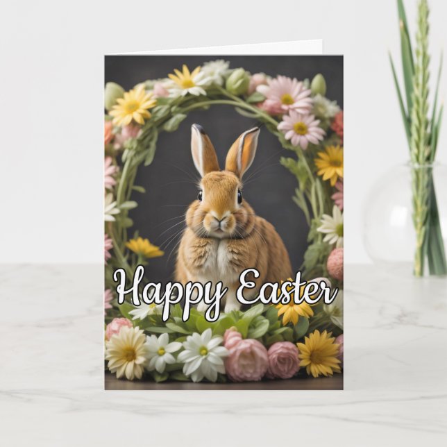 Cartes Pour Fêtes Annuelles Vraiment adorable Lapin de Pâques (Devant)