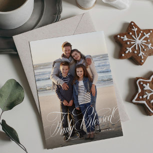 Cartes Pour Fêtes Annuelles Vraiment béni l'élégante photo de Noël religieux