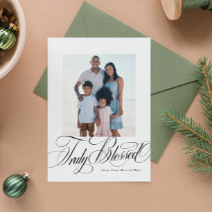 Cartes Pour Fêtes Annuelles Vraiment béni l'élégante photo de Noël religieux