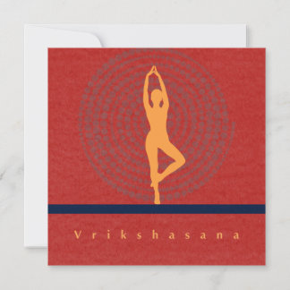 Cartes Pour Fêtes Annuelles Vrikshasana Art Card