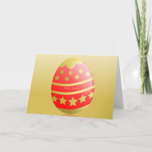 Cartes Pour Fêtes Annuelles Vrolijk Pasen Dutch Happy Egg Red Gold Card