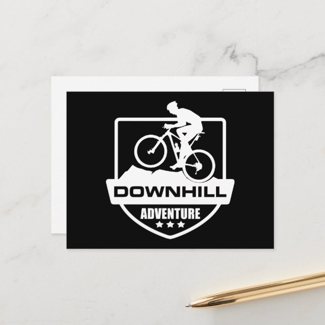 Cartes Pour Fêtes Annuelles VTT Downhill (Devant/Arrière en situation)
