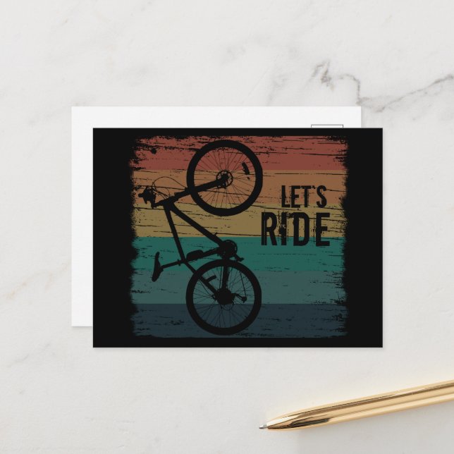 Cartes Pour Fêtes Annuelles VTT vintage (Devant/Arrière en situation)