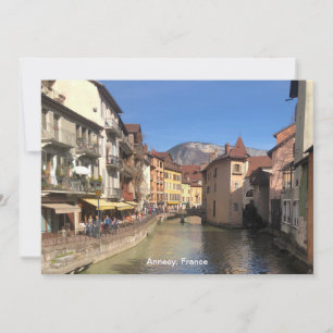 Cartes Pour Fêtes Annuelles Vue attrayante de la rivière d'Annecy, France sur